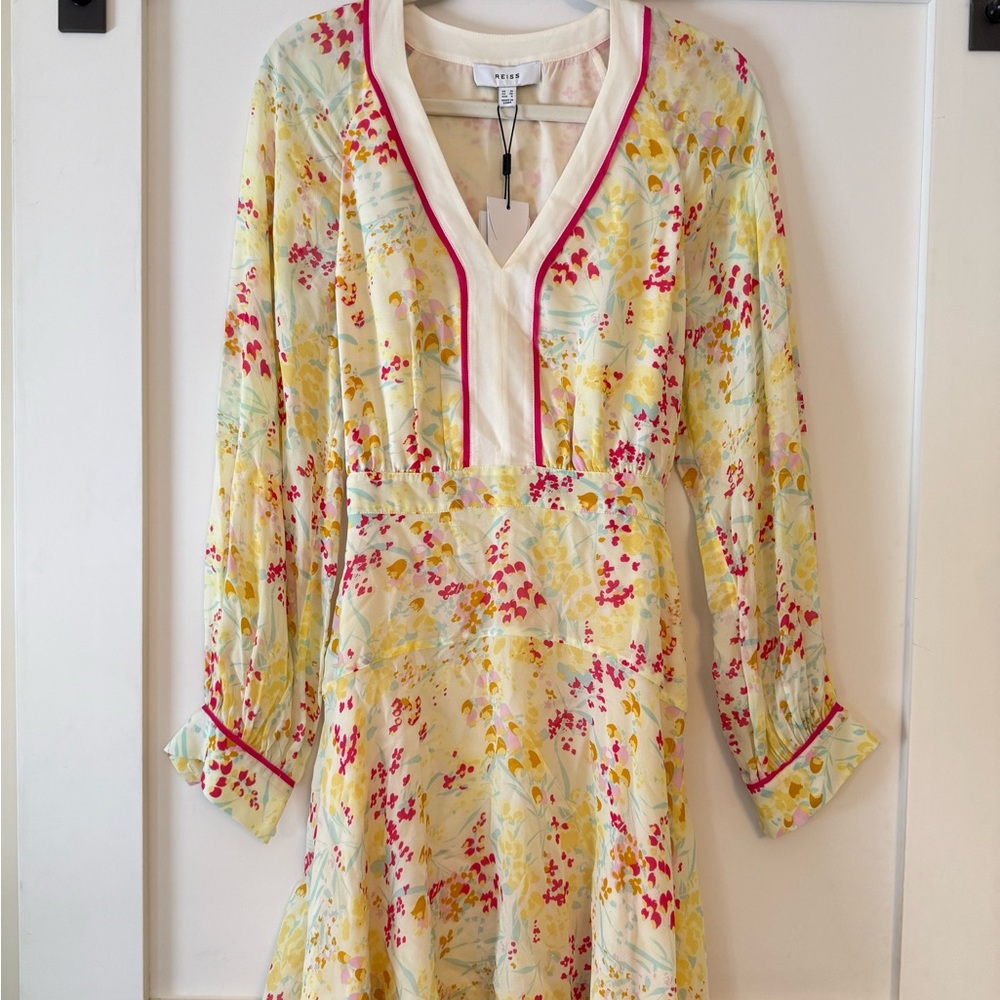 Reiss Floral Long Sleeve Dress - NWT
